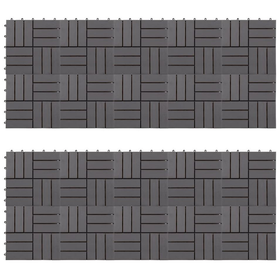 Carreaux de terrasse 20pcs Délavage gris 30x30 cm Acacia solide 2 - Photo n°1
