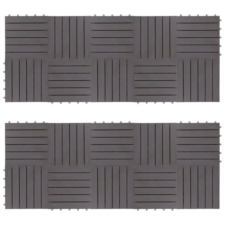 Carreaux de terrasse 20pcs Délavage gris 30x30 cm Acacia solide - Photo n°1