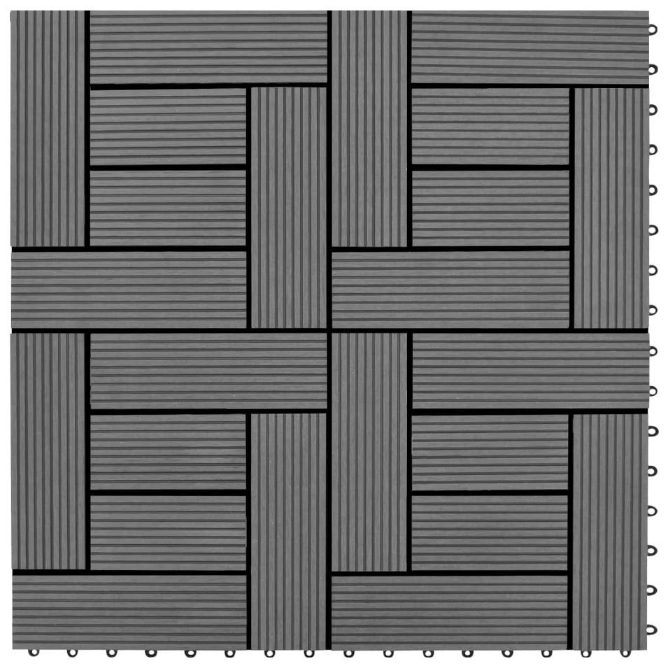 Carreaux de terrasse 22 pcs 30 x 30 cm 2 m² WPC Gris - Photo n°1