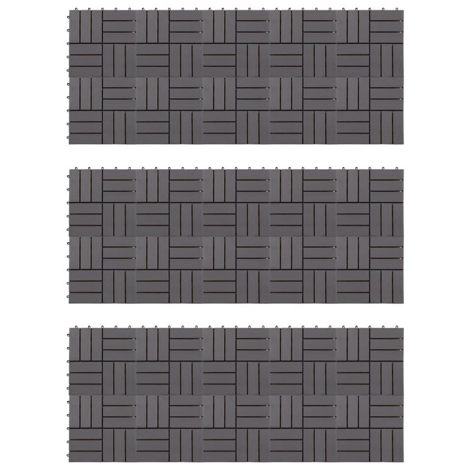 Carreaux de terrasse 30pcs Délavage gris 30x30 cm Acacia solide - Photo n°1