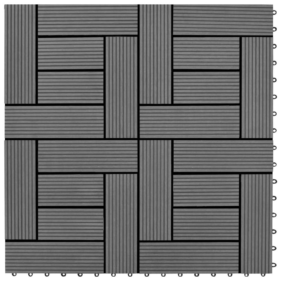 Carreaux de terrasse 30x30 cm 11 pcs Gris WPC 1 m2 - Photo n°1