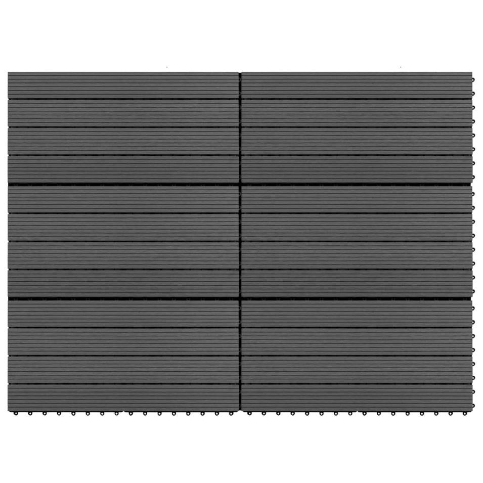 Carreaux de terrasse 6 pcs WPC 60x30 cm 1,08 m² Noir - Photo n°1