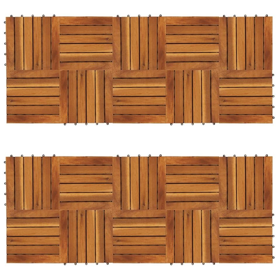 Carreaux de terrasse Modèle vertical 30 x 30 cm Acacia 20 pcs - Photo n°1