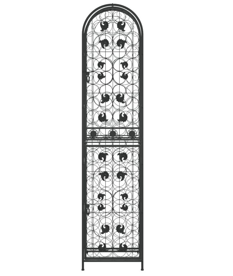 Casier à bouteilles 73 bouteilles noir 45x36x200 cm fer forgé - Photo n°1