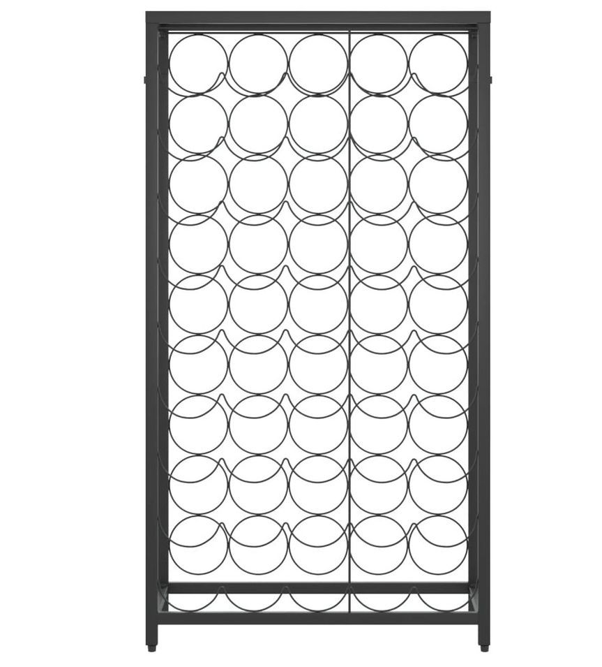 Casier à bouteilles de 45 bouteilles noir 54x18x100cm fer forgé - Photo n°1