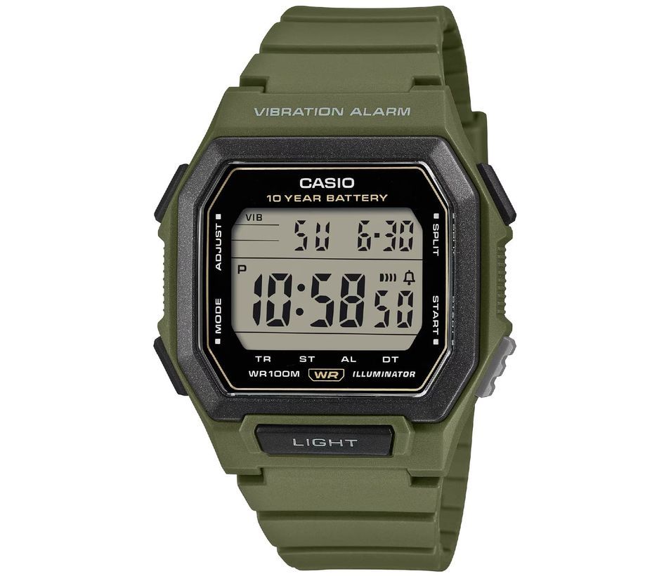 Casio Col-lection Illuminator 10 Years Battery - Army Green W-738H-3AVEF - Photo n°1