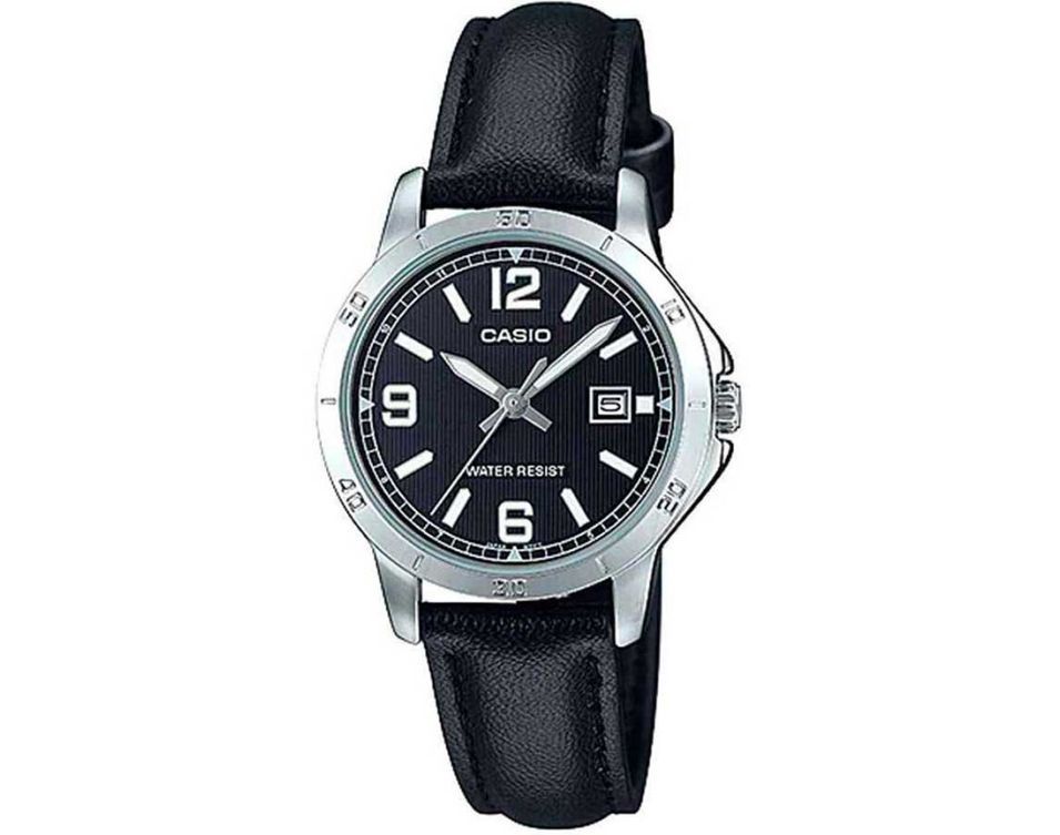 Casio Collection Lady Date, Leather - Black LTP-V004L-1BUDF - Photo n°1