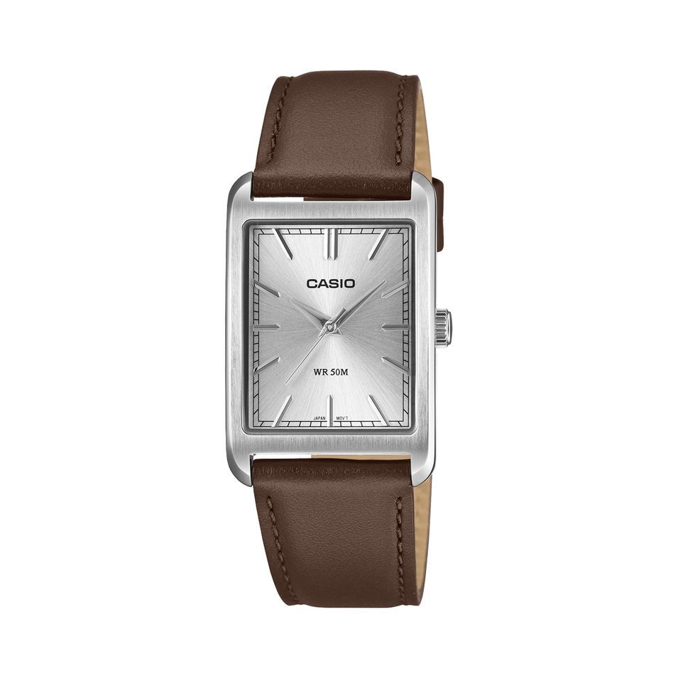 Casio Collection Tank - Leather, Argentee MTP-B215L-7AVER - Photo n°1