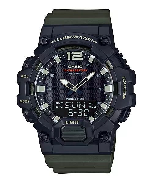 Casio Illuminator Black - Army Green HDC-700-3AVDF - Photo n°1