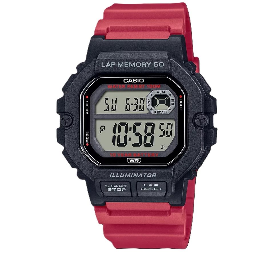 Casio Sport Illuminator Lap Memory 60 - Red WS-1400H-4AVDF - Photo n°1