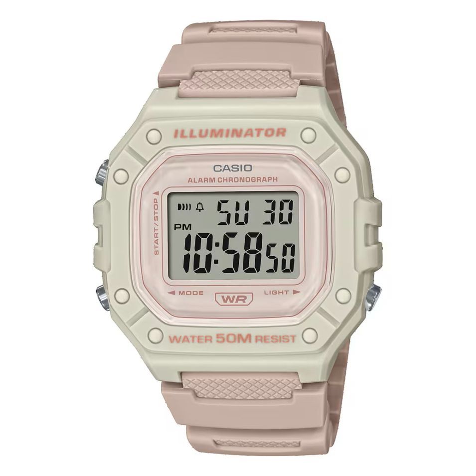 Casio Timeless Collection Sport Illuminator Wr 50m, Alarm, Chronograph - Light Pink - Colored Serie W-218HC-4A2VDF - Photo n°1