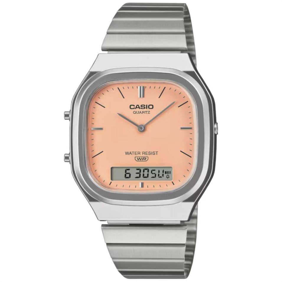 Casio Vintage Edgy Rounded Square - Orange AQ-240E-4AEF - Photo n°1