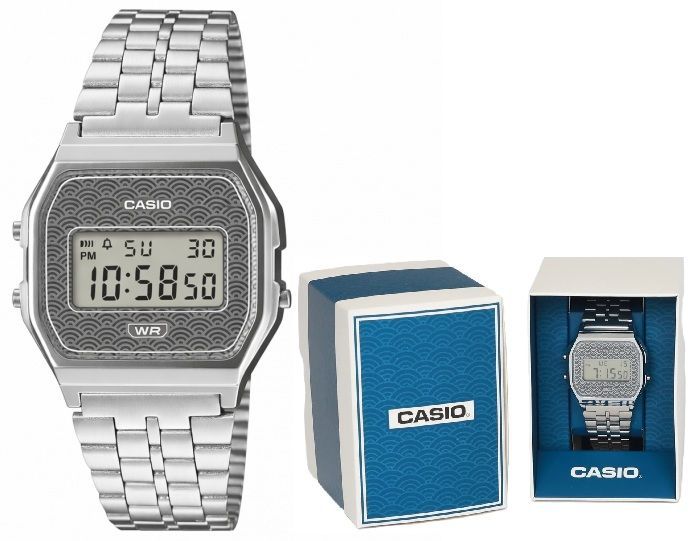 Casio Vintage Iconic - Traditional Seigaiha Pattern - Grey A159WEVJ-7ER - Photo n°1
