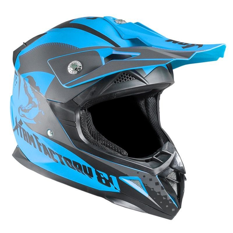 Casque enfant cross bleu Furious - Photo n°3