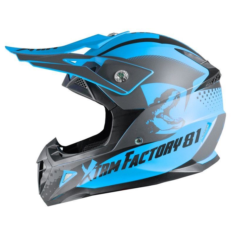 Casque enfant cross bleu Furious - Photo n°4
