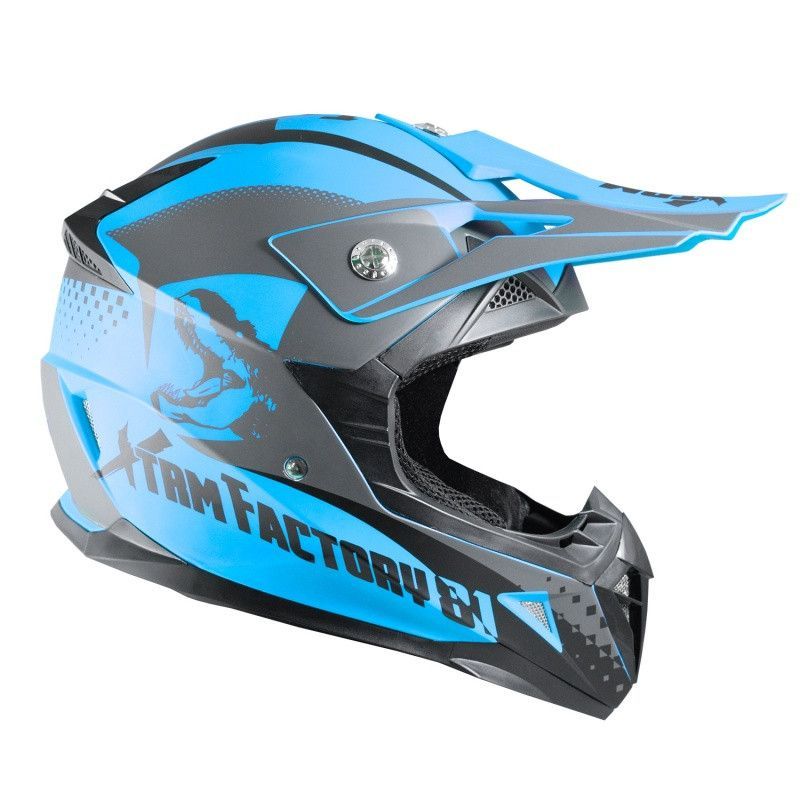 Casque enfant cross bleu Furious - Photo n°5