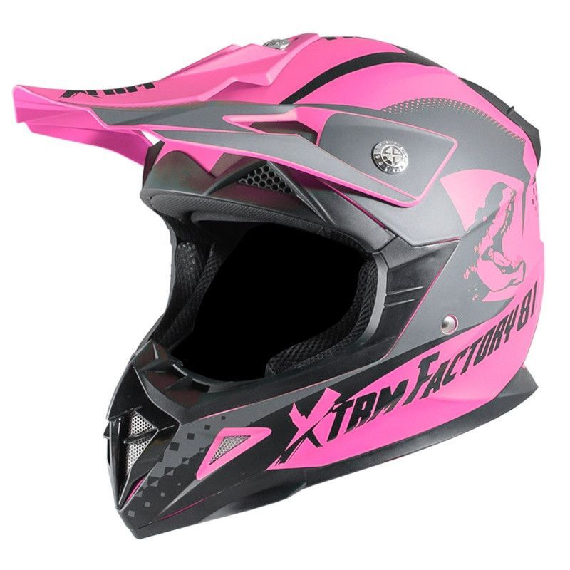 Casque enfant cross rose Furious - Photo n°1