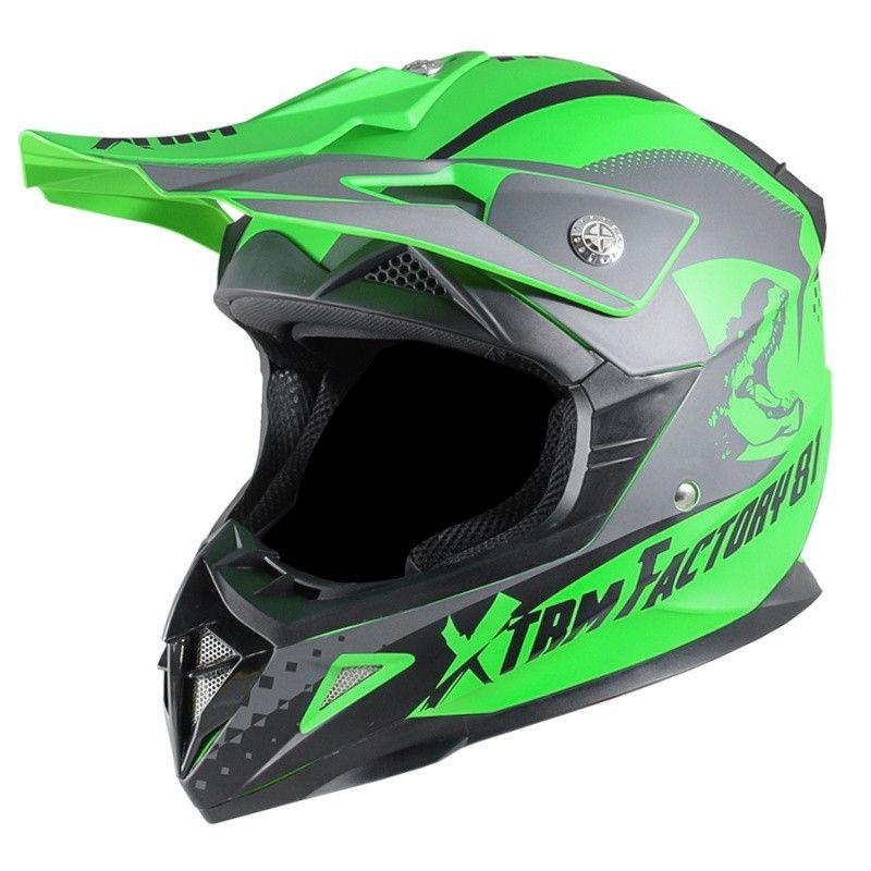 Casque enfant cross vert Furious - Photo n°1