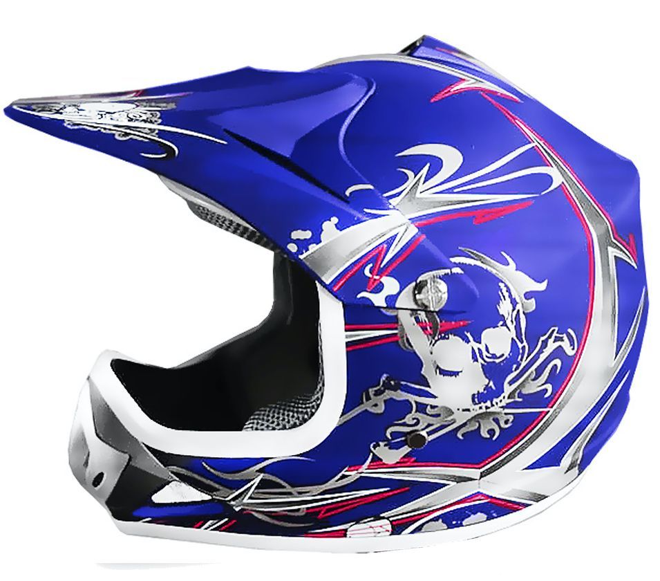 Casque enfant de cross bleu mat Full sport - Photo n°1