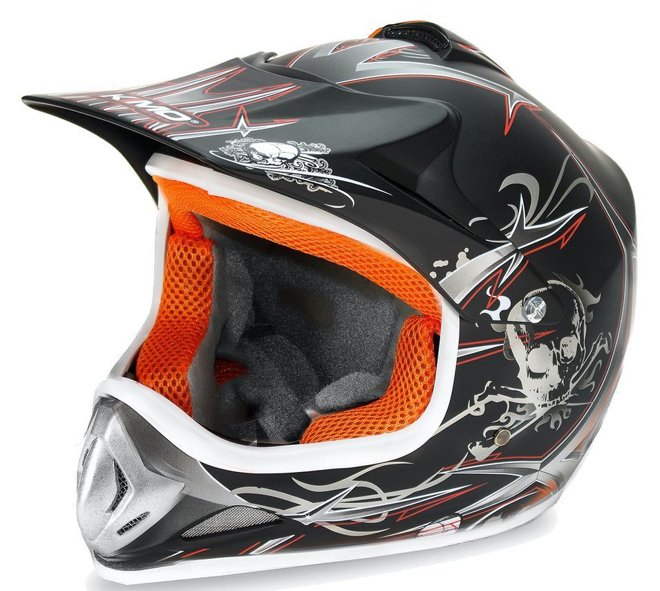 Casque enfant de cross noir brillant Full sport - Photo n°1