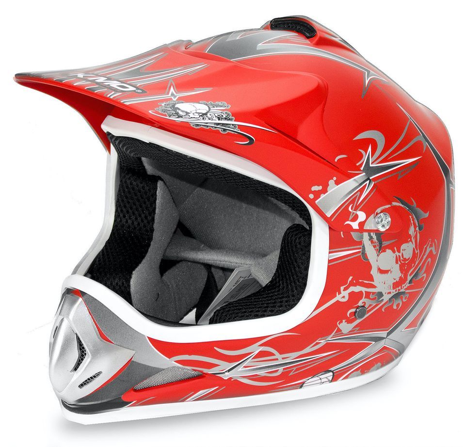 Casque enfant de cross rouge brillant Full sport - Photo n°1