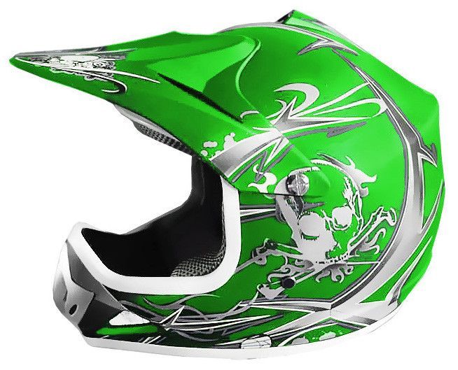 Casque enfant de cross vert mat Full sport - Photo n°1