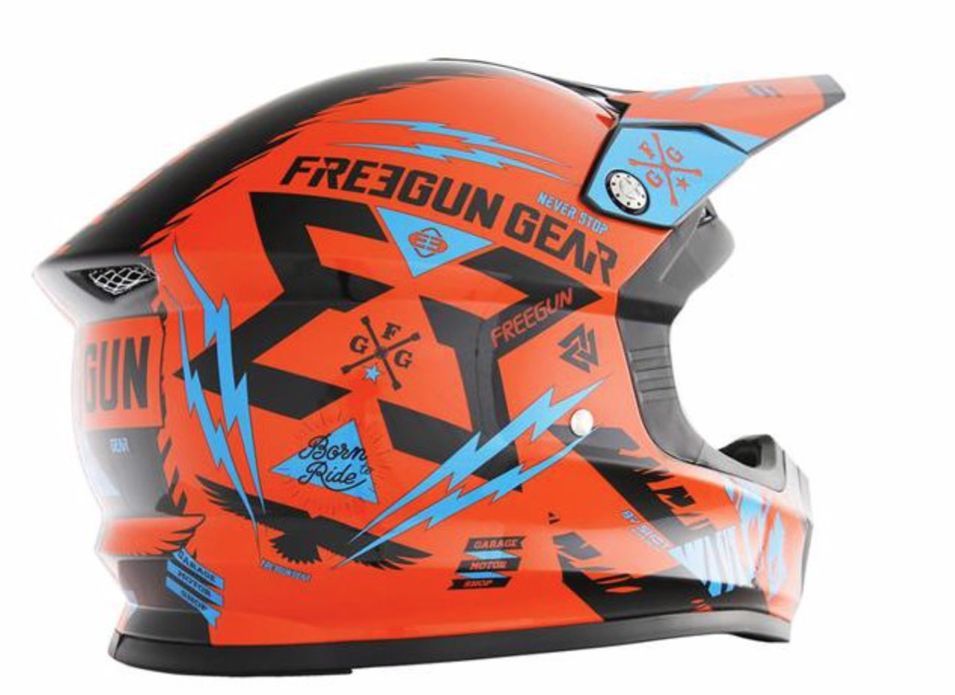 Casque quad et moto orange Compétition - Photo n°1