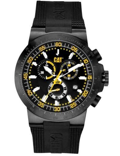Cat Cosmofit 2012 Chrono Ss Case. Rubber Strap. Day&date. Tachymeter. Quartz. 43mm Wr 10atm YP.163.21.124 - Photo n°1