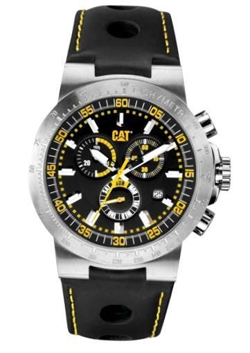 Cat Cosmofit 2012 Chrono Ss Case. Tachymeter. Leather Strap. Quartz. 43mm Wr 10atm YP.143.34.124 - Photo n°1
