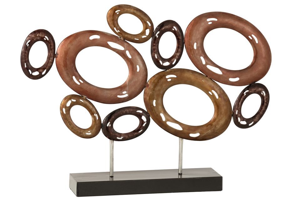 Cercles ouverts sur pied métal mix marron H 40 cm - Photo n°1