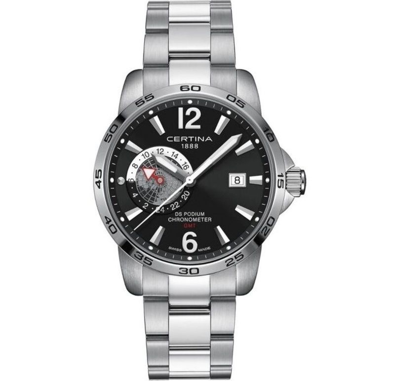 Certina Ds Podium Gmt Automatic Ss Black Cosc (contrôle Officiel Suisse Des Chronomètres) C034.455.11.057.00 - Photo n°1