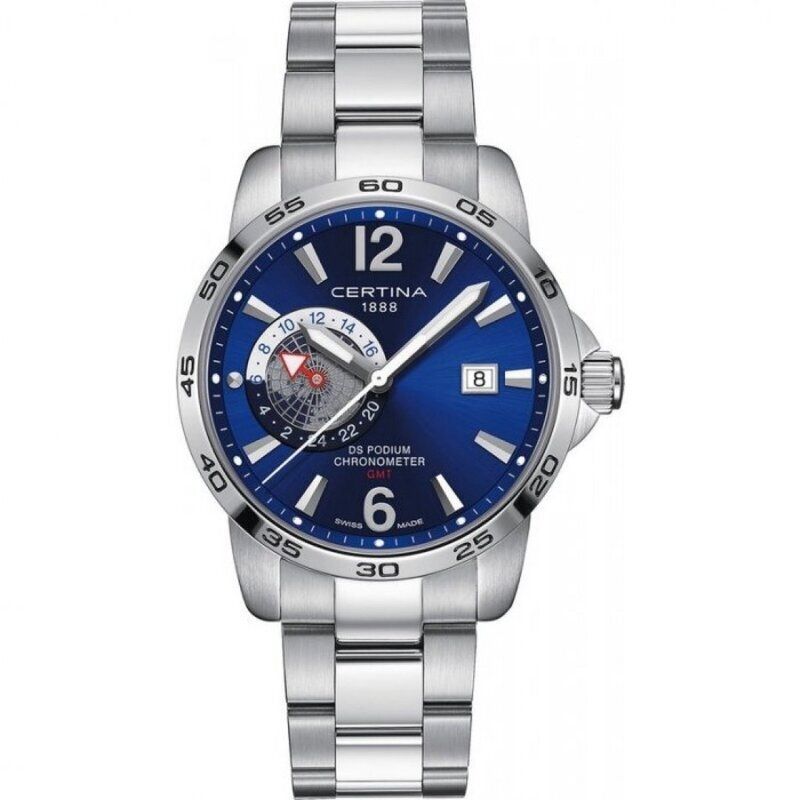 Certina Ds Podium Gmt Automatic Ss Blue Cosc (contrôle Officiel Suisse Des Chronomètres) C034.455.11.047.00 - Photo n°1