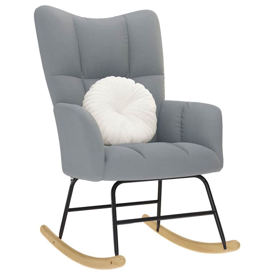 Chaise à bascule Gris clair Tissu - Photo n°1