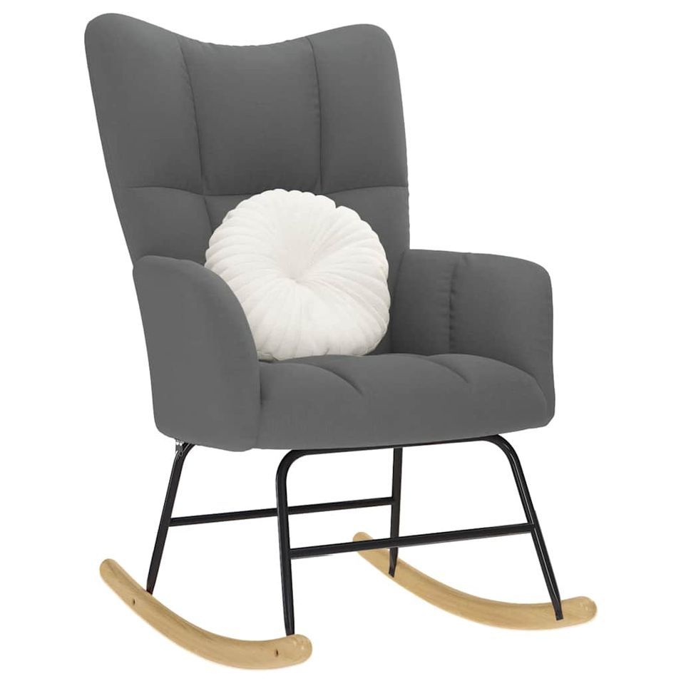 Chaise à bascule Gris foncé Tissu - Photo n°1