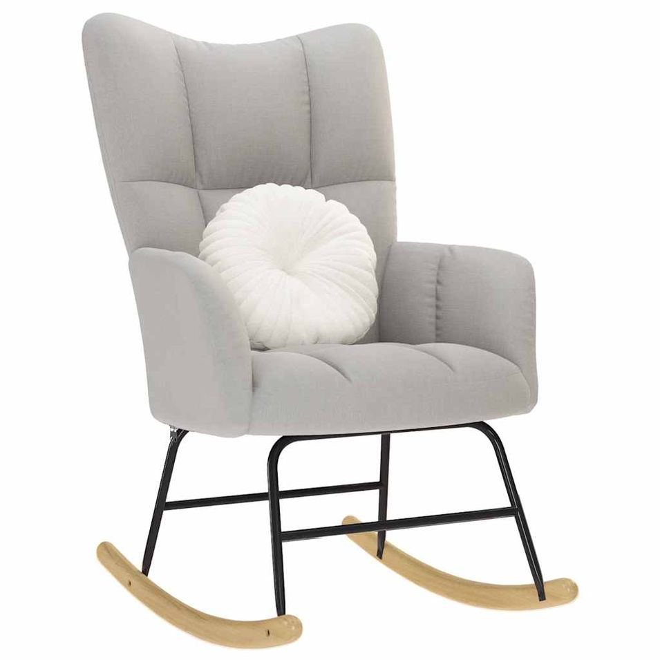 Chaise à bascule gris nuage tissu - Photo n°1