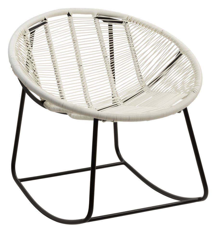 Chaise à bascule métal et plastique blanc Paty - Photo n°1