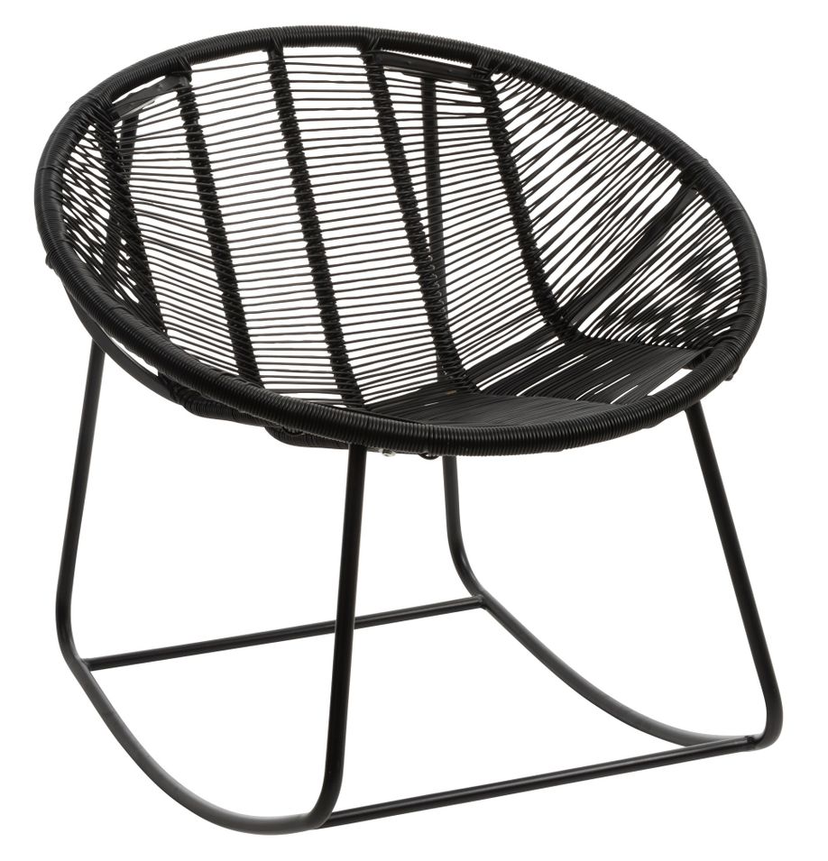 Chaise à bascule métal et plastique noir Pam - Photo n°1