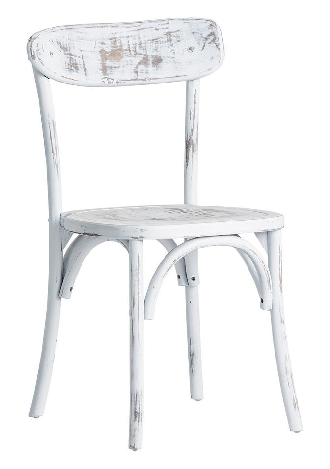 Chaise à manger bouleau massif blanc décapé Vastie - Photo n°1