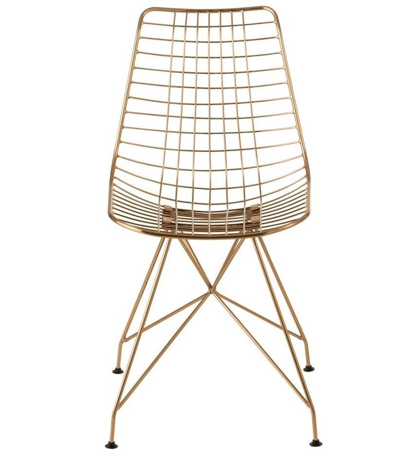 Chaise à manger design métal doré NARSH - Photo n°1