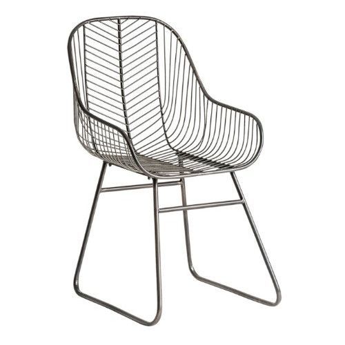 Chaise à manger métal argenté Tranya - Photo n°1