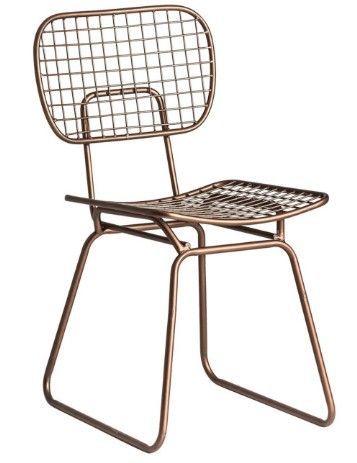 Chaise à manger métal doré Lama - Lot de 2 - Photo n°1