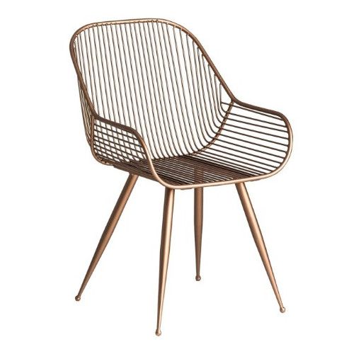 Chaise à manger métal doré Lamia - Lot de 2 - Photo n°1