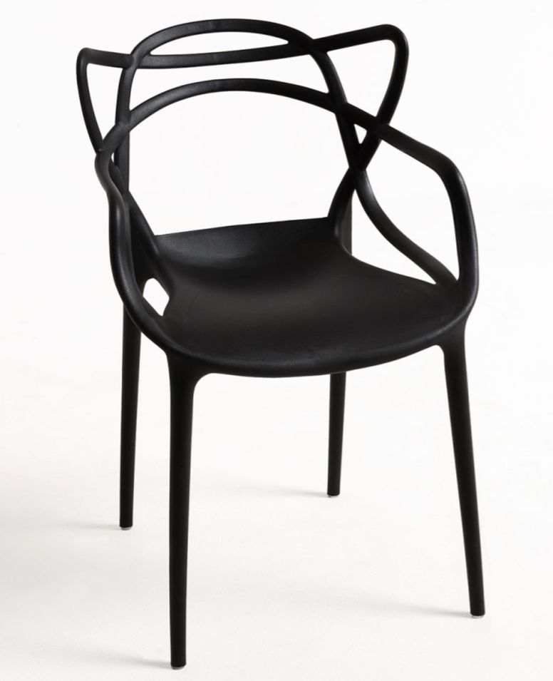 Chaise avec accoudoirs polypropylène camel mate et pieds acier blanc Croizy - Photo n°1