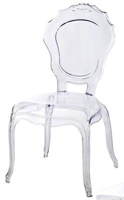 Chaise baroque polycarbonate transparent Loby - Lot de 4 - Photo n°1