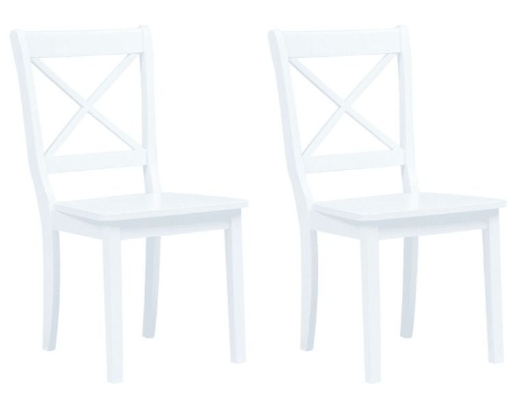 Chaise bois blanc hévéa massif Aero - Lot de 2 - Photo n°1