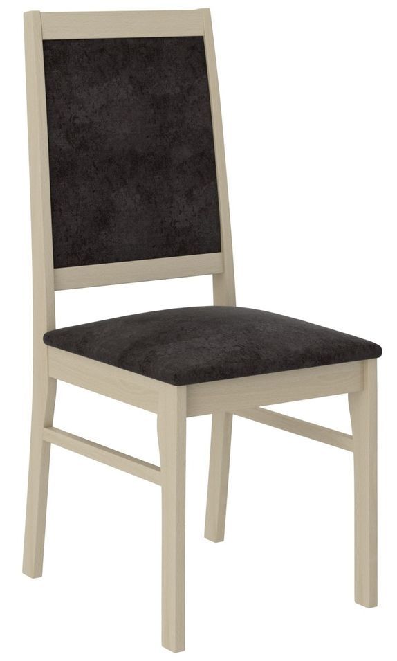 Chaise bois clair de sonoma et tissu 34 couleurs Klarika - Photo n°1