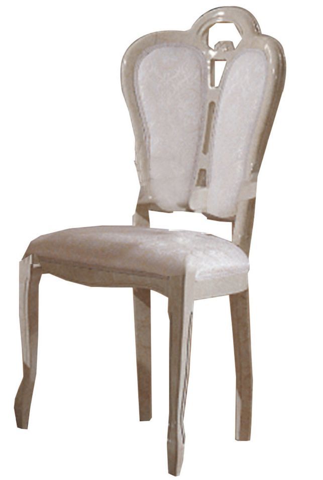 Chaise bois laqué beige et assise tissu beige clair Lesly - Photo n°1