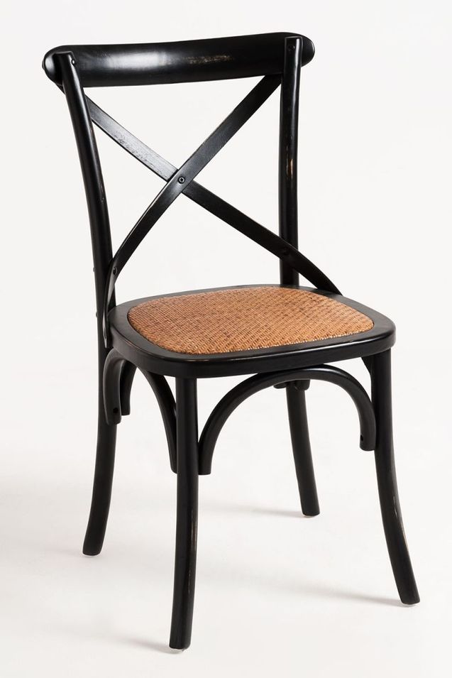 Chaise bois massif et osier Lauzane – élégance et robustesse - Photo n°1