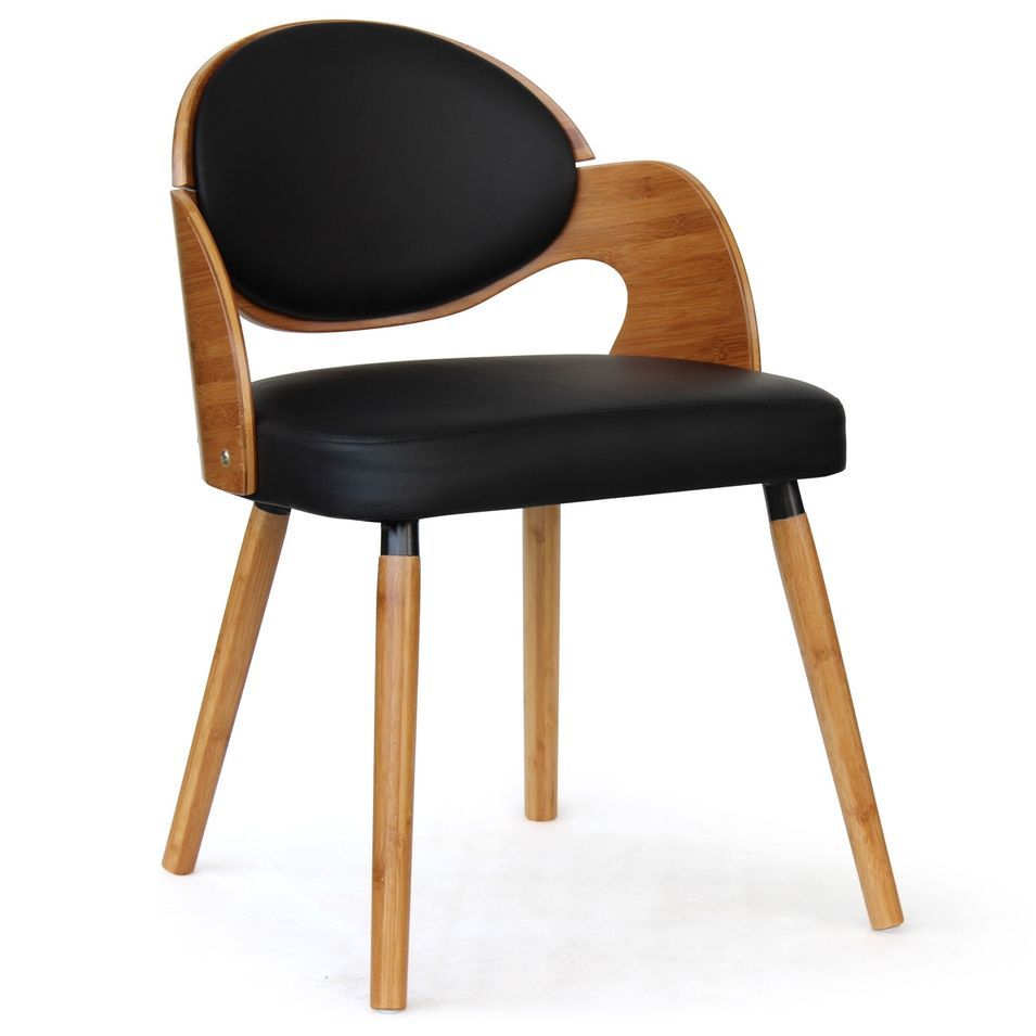 Chaise Bois Naturel et Noir Amanda - Photo n°1