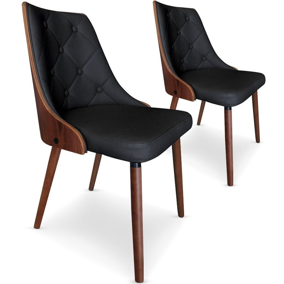 Chaise Bois Noisette et Noir Sow - Photo n°1